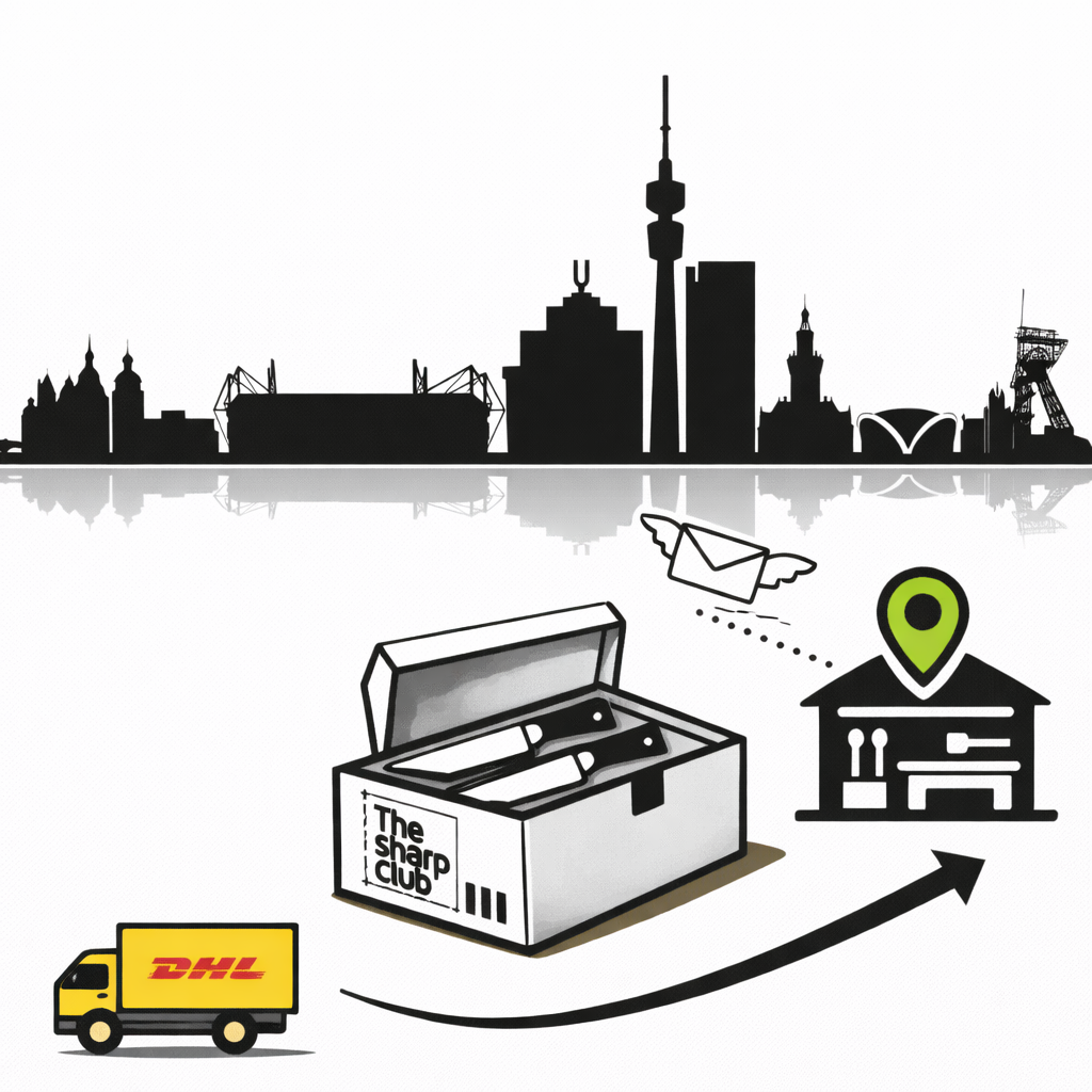 Die Messer werden aus Dortmund an die Werkstatt geschickt.