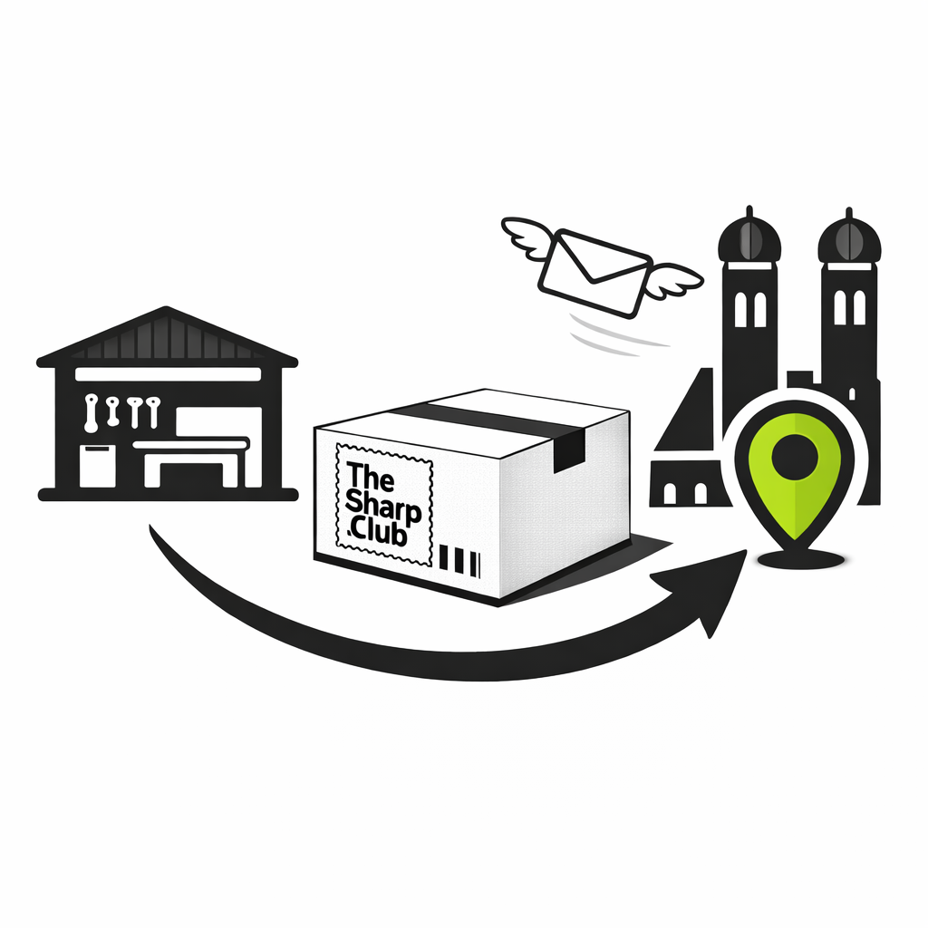 Die Versandbox wird nach München versendet