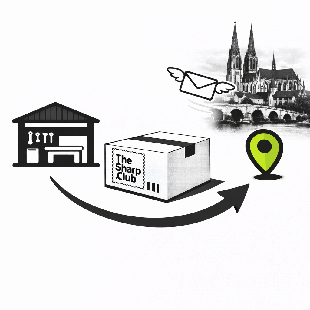 Die Versandbox kommt nach Regensburg